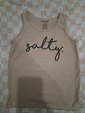 Lenox James Salty Graphic Tan Tank Top , Beach Baby Toddler Tank Top ,
